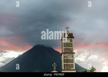 Eine typische Ansicht in La Fortuna in Costa Rica. Stockfoto