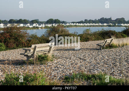 Ferienwohnungen in der Umgebung des Pagham Lagune in der Nähe von Chichester in West Sussex Stockfoto