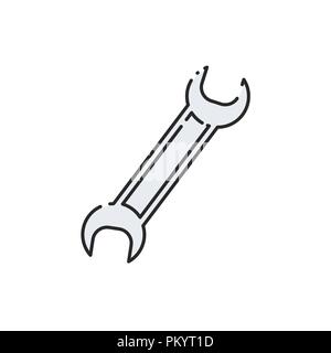 Schraubenschlüssel. Schraubenschlüssel. Abstraktes Symbol Vektor-Illustration. Stock Vektor