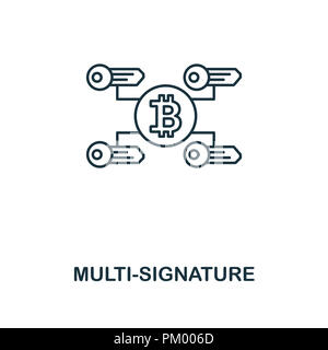 Multi-Signature Umrisse Symbol. Schwarzweiß-Design von crypto Währung Kollektion. UI. Pixel Perfect einfache Piktogramm Umrisse multisignatur Symbol Stockfoto