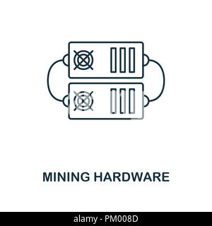 Bergbau Hardware Übersicht Symbol. Schwarzweiß-Design von crypto Währung Kollektion. UI. Pixel Perfect einfache Piktogramm Umrisse Bergbau Symbol Hardware Stockfoto