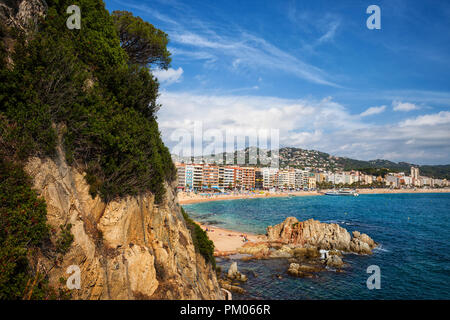 Stadt Lloret de Mar in Katalonien, Spanien, Costa Brava malerische Küste des Mittelmeers Stockfoto