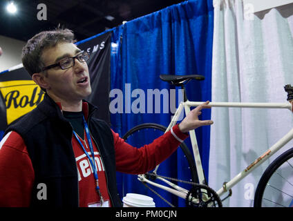 Der 2010 North American Handmade Bicycle Show war im Nashville Convention Center in Richmond, Virginia, 26. bis 28. Februar statt. Chris Bischof von Stockfoto