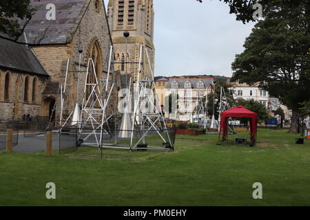 Sound artist Ray Lee bringt seine monumentalen outdoor Klangskulptur nach Wales in einer speziellen Zusammenarbeit mit North Wales klingelt Stockfoto