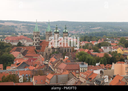 Naumburg, Deutschland - 14. September 2018: Blick auf den berühmten Naumburger Dom, der zum Weltkulturerbe der UNESCO. Stockfoto