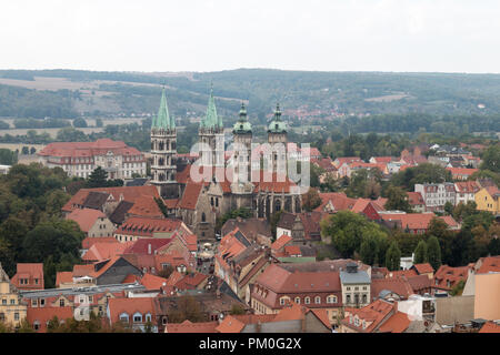 Naumburg, Deutschland - 14. September 2018: Blick auf den berühmten Naumburger Dom, der zum Weltkulturerbe der UNESCO. Stockfoto