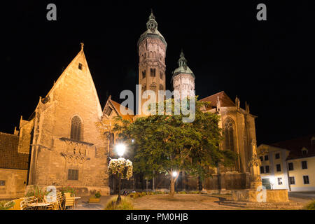 Naumburg, Deutschland - 14. September 2018: Blick auf den berühmten Naumburger Dom, der zum Weltkulturerbe der UNESCO. Stockfoto