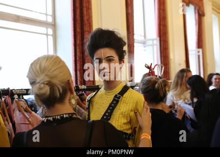 Backstage London Fashion Scout SS 19. Stockfoto