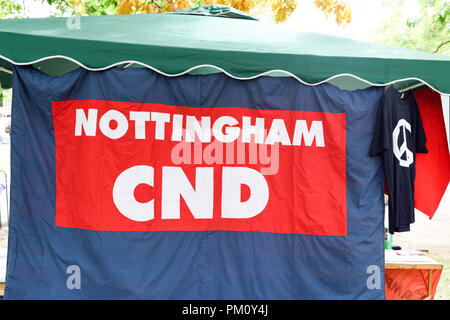Nottingham, UK: 16. September 2018: Nottingham green Festival fand heute um das Arboretum, organisiert von der Basis, Community-based Volunteers. Live Musik, Essen und Stände mit Kunsthandwerk. Credit: Ian Francis/Alamy leben Nachrichten Stockfoto