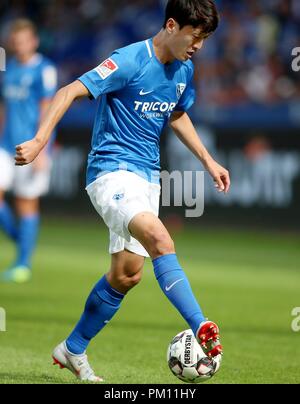 Bochum, Deutschland. 16 Sep, 2018. firo: 16.09.2018, Fußball, 2.Bundesliga, Saison 2018/2019 VfL Bochum - FC Ingolstadt, Single Action, Lee Chung-yong, VfL Bochum, | Verwendung der weltweiten Kredit: dpa/Alamy leben Nachrichten Stockfoto