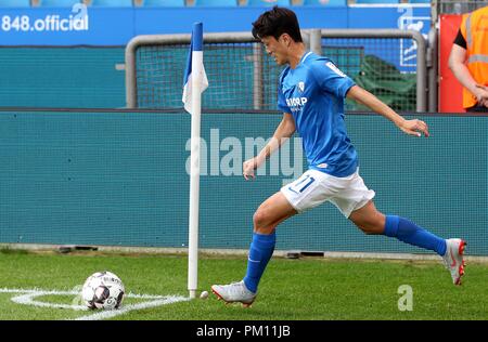 Bochum, Deutschland. 16 Sep, 2018. firo: 16.09.2018, Fußball, 2.Bundesliga, Saison 2018/2019 VfL Bochum - FC Ingolstadt, Single Action, Lee Chung-yong, VfL Bochum, vollständige Abbildung, | Nutzung der weltweiten Kredit: dpa/Alamy leben Nachrichten Stockfoto