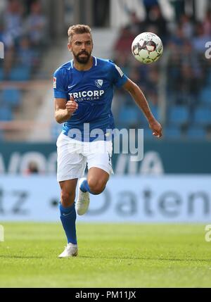 Bochum, Deutschland. 16 Sep, 2018. firo: 16.09.2018, Fußball, 2.Bundesliga, Saison 2018/2019 VfL Bochum - FC Ingolstadt, Single Action, Tom WEILANDT, Bochum, ganze Zahl, | Nutzung der weltweiten Kredit: dpa/Alamy leben Nachrichten Stockfoto