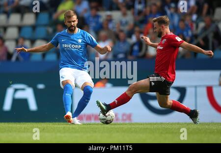 Bochum, Deutschland. 16 Sep, 2018. firo: 16.09.2018, Fußball, 2.Bundesliga, Saison 2018/2019 VfL Bochum - FC Ingolstadt, Duellen, Lukas Hinterseer, VfL Bochum ganze Figur, | Nutzung der weltweiten Kredit: dpa/Alamy leben Nachrichten Stockfoto