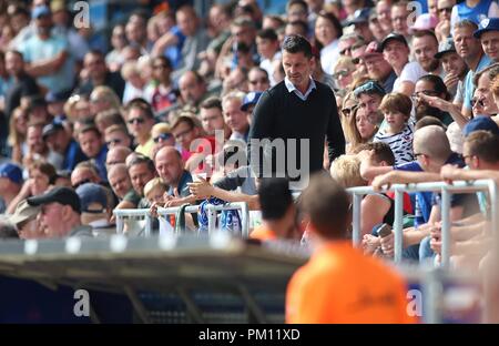 Bochum, Deutschland. 16 Sep, 2018. firo: 16.09.2018, Fußball, 2.Bundesliga, Saison 2018/2019 VfL Bochum - FC Ingolstadt, Stefan Leitl muss auf die Tribüne, Erschöpfung, Mimik, ganze Zahl, | Nutzung der weltweiten Kredit: dpa/Alamy leben Nachrichten Stockfoto