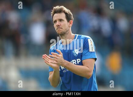 Bochum, Deutschland. 16 Sep, 2018. firo: 16.09.2018, Fußball, 2.Bundesliga, Saison 2018/2019 VfL Bochum - FC Ingolstadt, endgültige Jubel, Robbie KRUSE, VfL Bochum, halb Abbildung, | Nutzung der weltweiten Kredit: dpa/Alamy leben Nachrichten Stockfoto