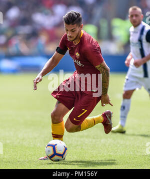 Rom, Italien. 16 Sep, 2018. Lorenzo Pellegrini von AS Rom in der Serie A Match zwischen Roma und Chievo Verona im Stadio Olimpico, Rom, Italien Am 16. September 2018. Foto von Giuseppe Maffia. 16 Sep, 2018. Quelle: AFP 7/ZUMA Draht/Alamy leben Nachrichten Stockfoto