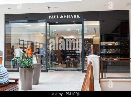 AVENTURA, USA - 23. AUGUST 2018: die berühmten Boutique in der Aventura Mall. Paul und Shark ist ein italienischer Kleidung Marke gegründet von Paolo Dini Stockfoto