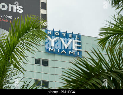 MIAMI, USA - 22. AUGUST 2018 Yve hotel in Miami Florida Stockfoto