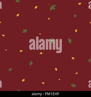 Blätter im Herbst nahtlose Muster. Vector Illustration. Roten Hintergrund. Stock Vektor
