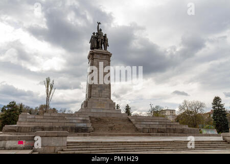 Das Denkmal für die sowjetischen Armee, Knyazheska Garten, Sofia, Bulgarien. Stockfoto