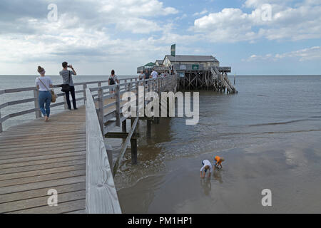 Stelzenhaus Restaurant am Strand, St. Peter-Ording, Schleswig-Holstein, Deutschland Stockfoto