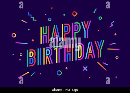 Alles Gute zum Geburtstag. Grußkarte, Banner, Poster und Aufkleber Konzept Stock Vektor
