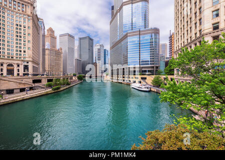 Chicago Downtown, Chicago River Stockfoto