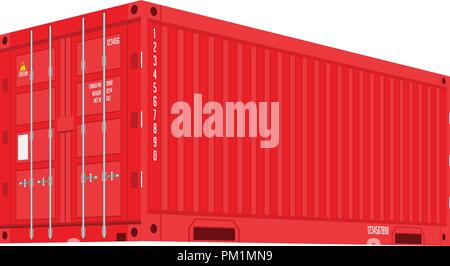 Rot Versand Cargo Container für Logistik und Transport. Flache Color Vector Illustration Stock Vektor