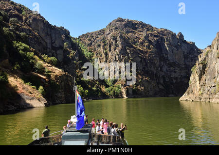 Schiff, Arribes do Douro, Landschaft in der Nähe von miranda do Douro Stockfoto