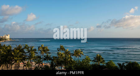 Der Strand von Waikiki, Honolulu Stockfoto