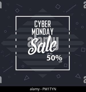 Cyber Monday Verkauf Banner Vector Hintergrund Vorlage Stock Vektor