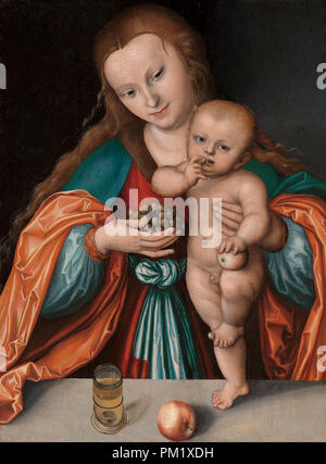 Madonna und Kind. Vom: Wahrscheinlich C. 1535 oder nach. Maße: gesamt: 71,2 x 52,1 cm (28 1/8 x 20 1/2 in.). Medium: Öl auf. Museum: Nationalgalerie, Washington DC. Autor: Cranach d.Ä., Lucas. Stockfoto