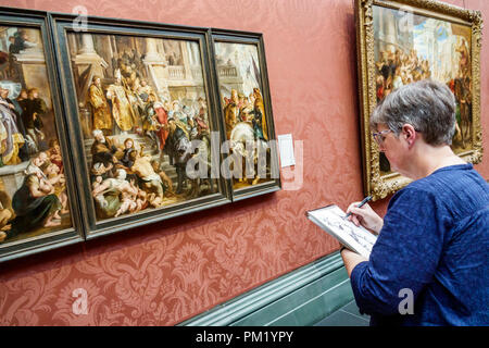 London England, Großbritannien, Großbritannien, Trafalgar Square, die Nationalgalerie, Kunstmuseum, Inneneinrichtung, Peter Paul Rubens Ölskizze Stockfoto