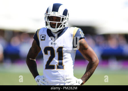 Los Angeles, CA, USA. 16 Sep, 2018. Los Angeles Rams Defensive zurück Aqib Talib (21) Während der NFL Arizona Cardinals vs Los Angeles Rams im Los Angeles Memorial Coliseum Los Angeles, am 16. September 2018 Ca. Jevone Moore Quelle: CSM/Alamy leben Nachrichten Stockfoto