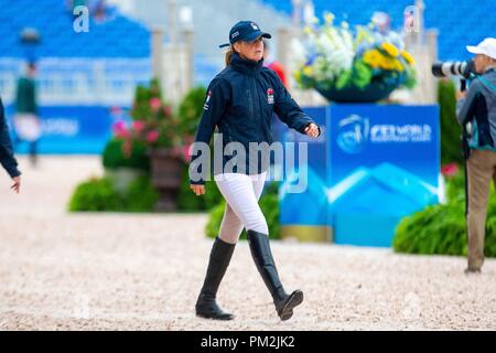 Tryon. North Carolina. USA. 17.September 2018. Piggy Französisch. GBR. Tag 6. World Equestrian Games. WEG 2018 Tryon. North Carolina. USA. 17.09.2018. Credit: Sport in Bildern/Alamy leben Nachrichten Stockfoto