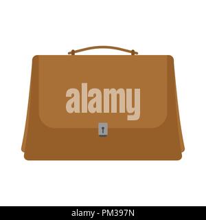 Leder Aktentasche isoliert. Business Briefcase. Vector Illustration Stock Vektor