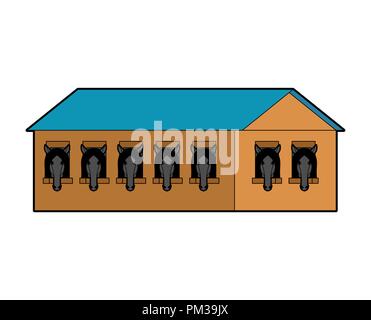 Stabile isoliert. stallung Pferd Holzhaus. Vector Illustration Stock Vektor