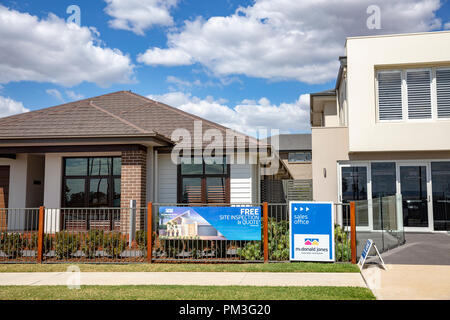 Neue Häuser für Verkauf auf einem großen Land Version site an Marsden Park, North West Sydney, New South Wales, Australien