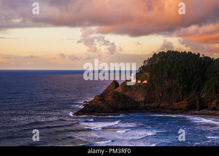 Heceta Head Lighthouse entlang der Küste von Oregon Stockfoto