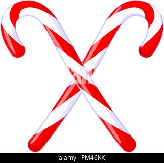Bunte cartoon gekreuzt Candy Cane Stock Vektor