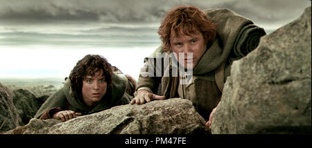 Newline Bilder präsentiert "Der Herr der Ringe: Die zwei Türme Elijah Wood, Sean Astin © 2002 Neue Linie Stockfoto