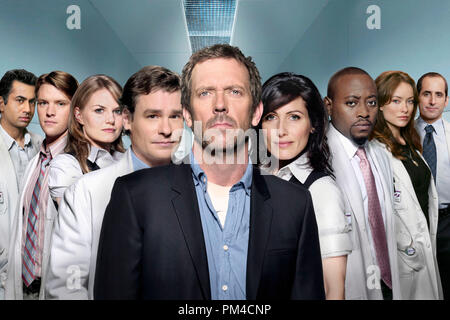 Szenenfoto aus "HOUSE M.D." Kal Penn, Jesse Spencer, Jennifer Morrison, Robert Sean Leonard, Hugh Laurie, Lisa Edelstein, Omar Epps, Olivia Wilde, Peter Jacobson 2008 Stockfoto