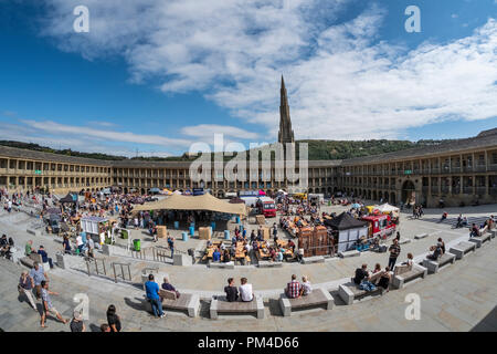 Bier und Essen Festival am Stück Hall, Halifax, Calderdale, West Yorkshire, UK Stockfoto