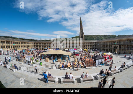 Bier und Essen Festival am Stück Hall, Halifax, Calderdale, West Yorkshire, UK Stockfoto