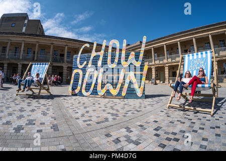 Bier und Essen Festival am Stück Hall, Halifax, Calderdale, West Yorkshire, UK Stockfoto