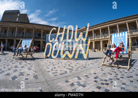 Bier und Essen Festival am Stück Hall, Halifax, Calderdale, West Yorkshire, UK Stockfoto