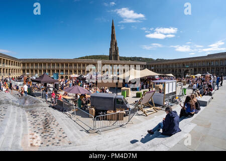 Bier und Essen Festival am Stück Hall, Halifax, Calderdale, West Yorkshire, UK Stockfoto