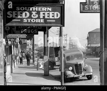 Waterfront in New Orleans. Französischen Markt Bürgersteig Szene. Louisiana, 1935. Datei Referenz Nr. 1002 019 THA Stockfoto