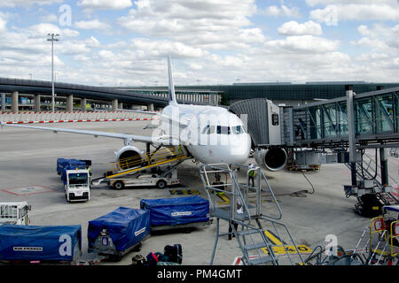August 8, 2018 - Flughafen Roissy CDG, Frankreich: Air France A320 an der Pforte Stockfoto