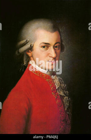 Wolfgang Amadeus Mozart (1756-1791). Diese posthume Porträt von Wolfgang Amadeus Mozart wurde von Barbara Krafft auf Antrag von Joseph Sonnleithner 1819 gemalt, lange nach Mozart starb. Datei Referenz Nr. 1003 568 THA Stockfoto